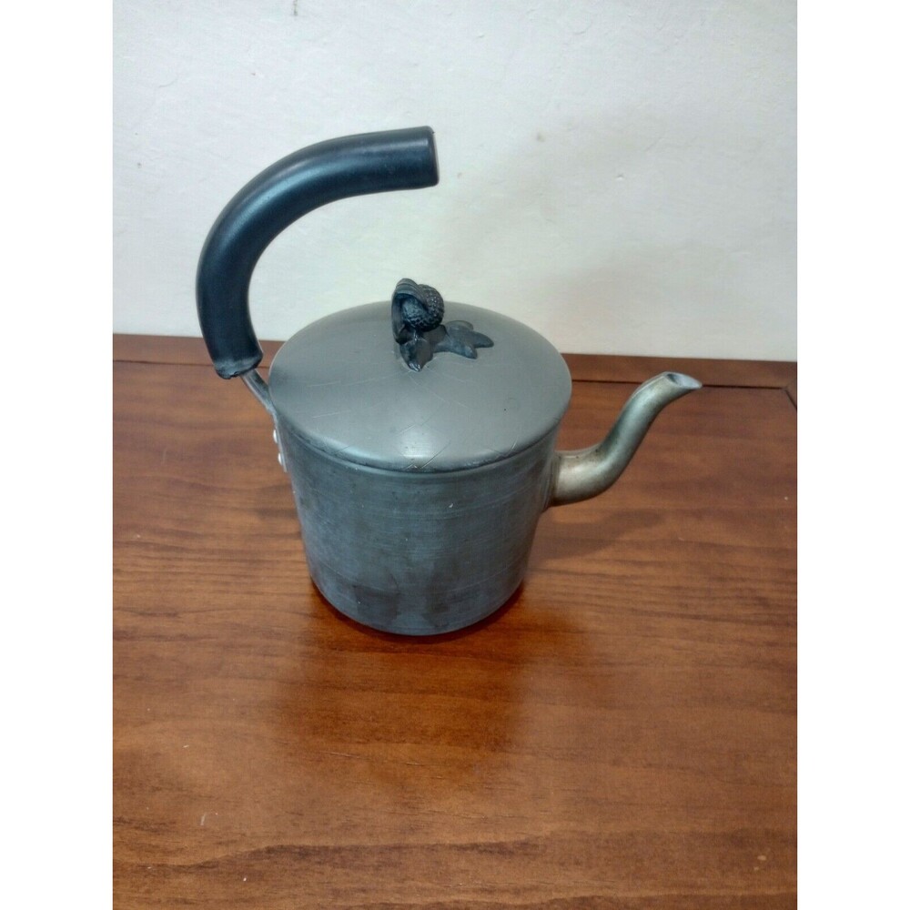 Calphalon Tea Kettle Rare Acorn On Lid Black Made In Ireland - Vintage!